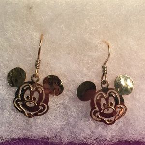 Mickey Mouse solid gold piersed earrings